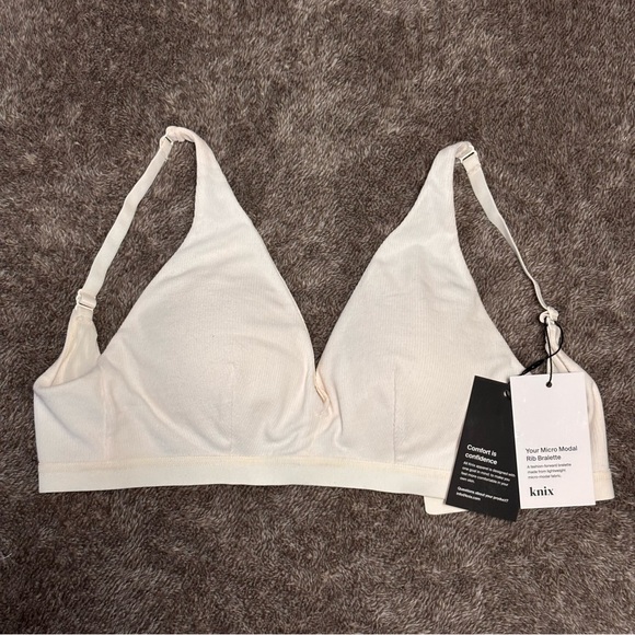 M - Knix Logo Modal Ribbed Bralette - Picture 2 of 16